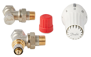 Radiátorová sada hlavice a ventilu Danfoss priamy DN 15