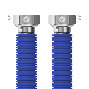Pripojovacia hadica Merabell AQUA FLEXI G1"-G1" modrá, dĺžka 30–60 cm