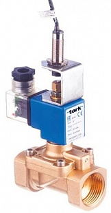 Elektromagnetický ventil na vodu s pomocným kontaktom TORK T-KCV101 DN8, 24 VDC