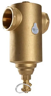 Mosadzný separátor nečistôt Spirotech Spirotrap AE125 s horizontálnym pripojením 1 1/4"